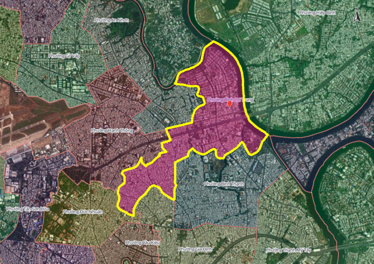 Sơ đồ sáp nhập Phường 5, 11, 13 thành phường Bình Lợi Trung mới