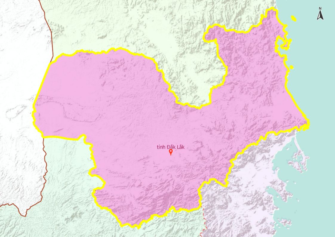 Bản đồ hành chính tỉnh Đắk Lắk (mới) với sự sáp nhập của Phú Yên sau đợt sắp xếp 2025