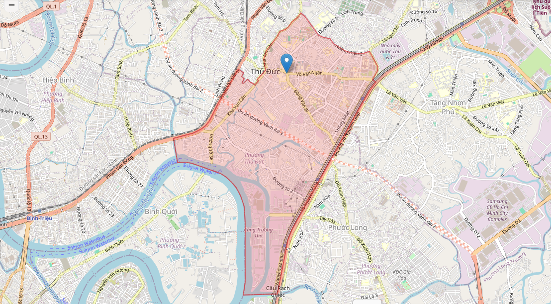 Hình ảnh bản đồ phường Thủ Đức mới