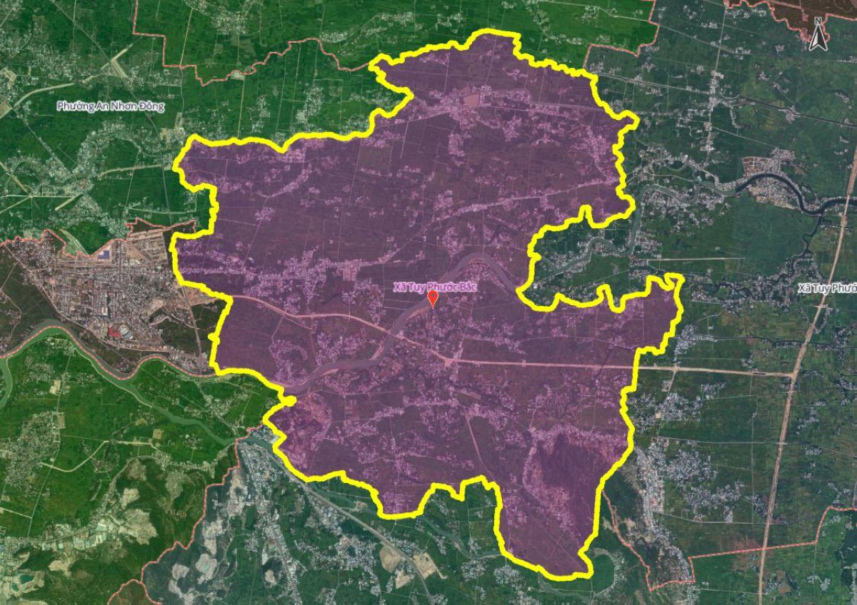 Hình ảnh bản đồ xã Tuy Phước Bắc mới