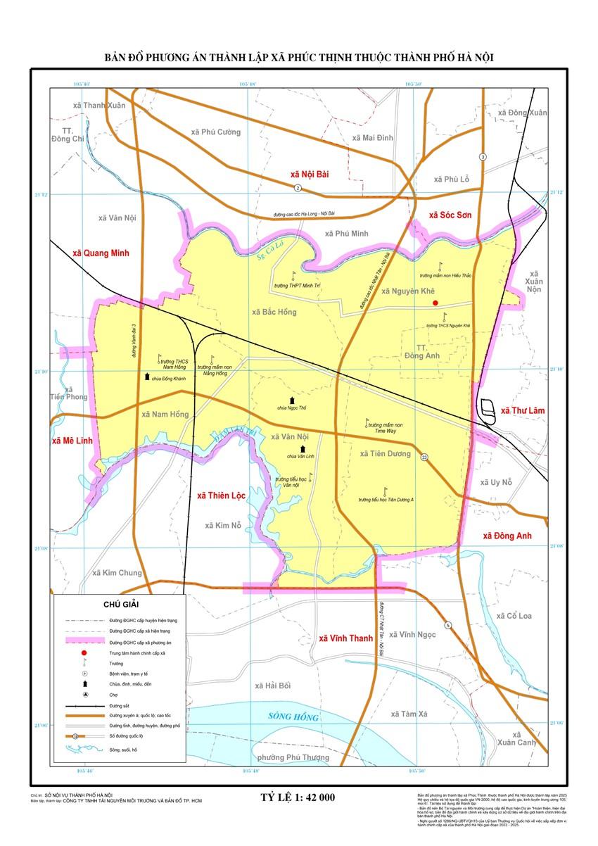Bản đồ Xã Phúc Thịnh mới sau sáp nhập 2025