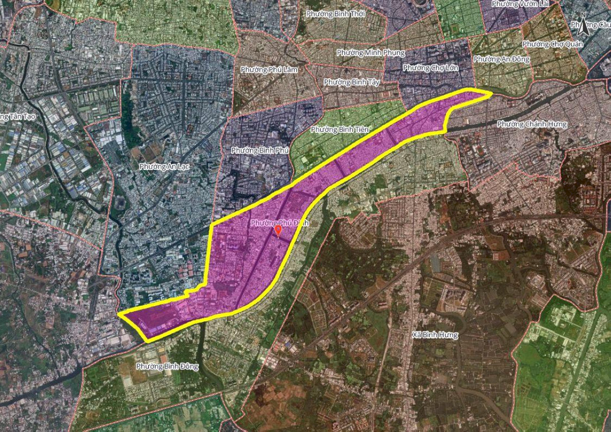 Sơ đồ sáp nhập phường Phú Định mới